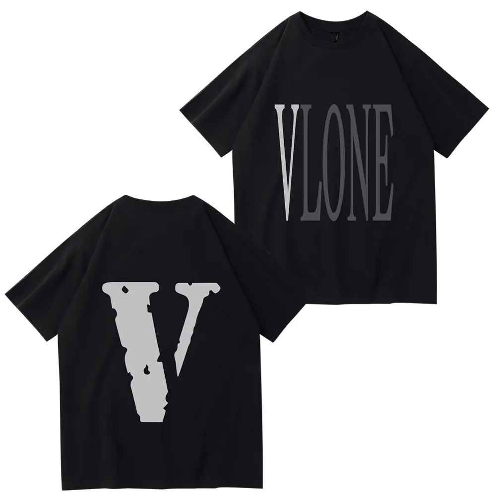 VLONE Men's T-Shirts Original design VLONE logo Summer Cartoon Collarless Short Sleeve Letter Loose Tops T-Shirts pink black VL110