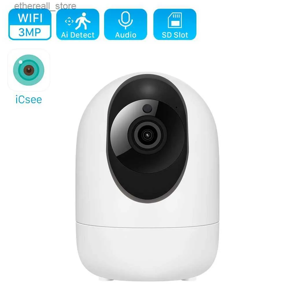 베이비 모니터 3MP 2K WiFi 카메라 미니 무선 PTZ IP 카메라 실내 AI 인간 탐지 CCTV 홈 보안 카메라 양방향 오디오 베이비 모니터 Q231104