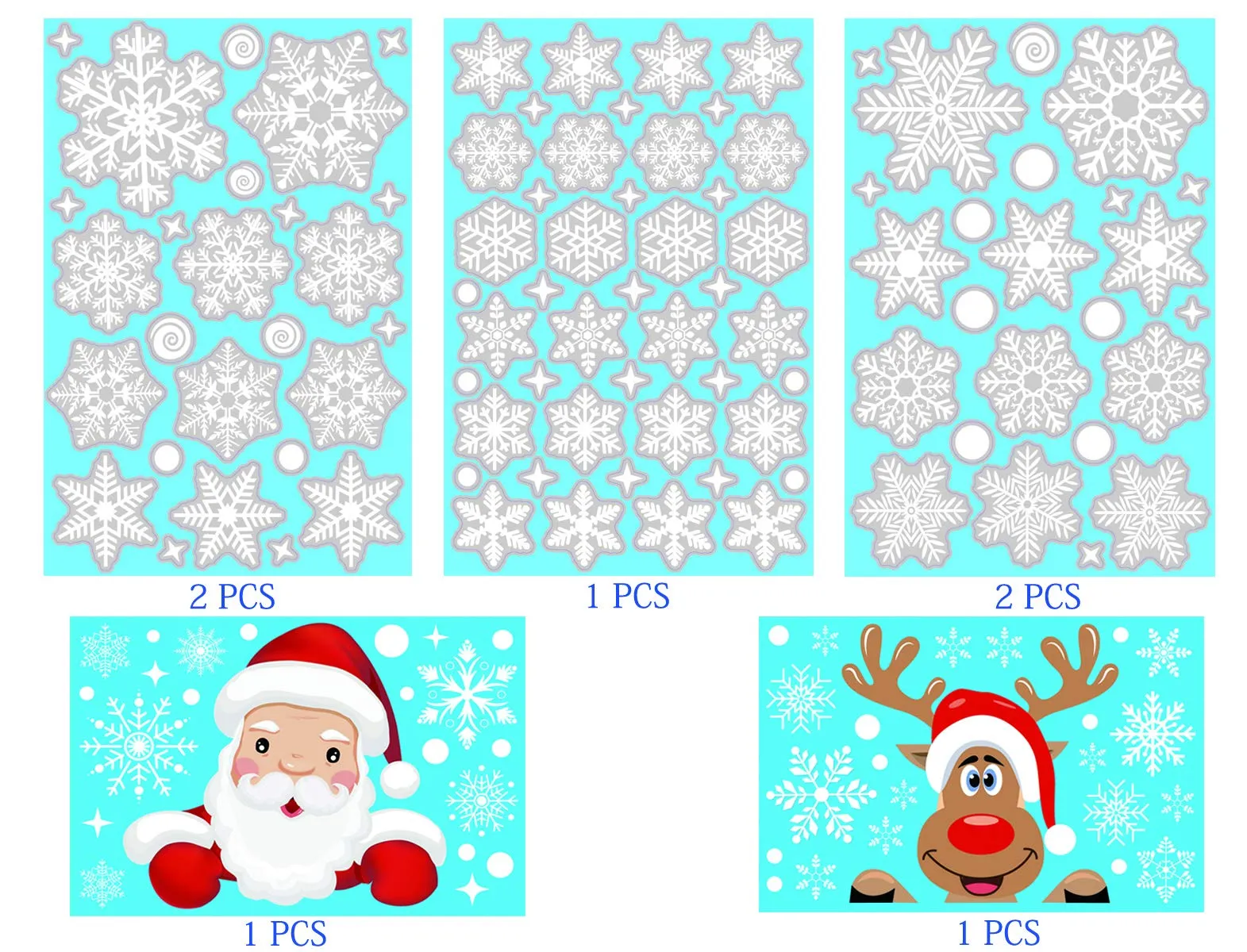 Christmas Decorations Window Clings Wall Stickers Snowflake Santa Claus Reindeer Decals For Home Party 7 Sheets Drop Delivery Amv4U