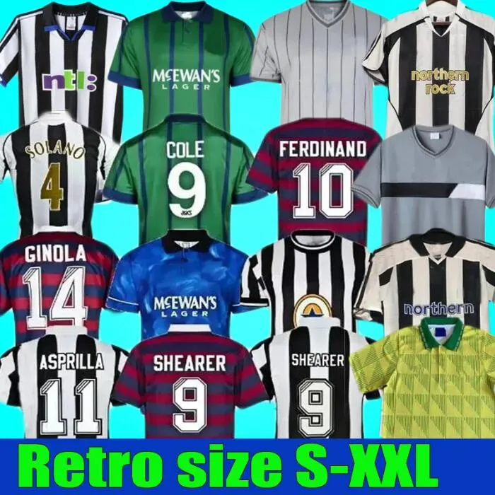 96 97 98 99 Newcastle FOTBOLLströjor NUFC SHEARER Retro HAMANN SHEARER PINAS 1988 93 95 1997 05 06 2000 01 UNITED OWEN klassiska FOTBOLLSKJORTOR Ginola långa ärmar