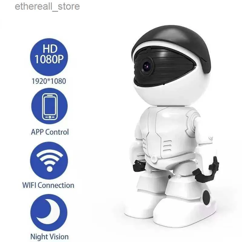 Baby Monitors Mini Camera 1080p Wireless WiFi Cam Robot IP Comcorder 360 Rotation Motion Detection Home Safety Cam Autotracking Baby Monitor Q231104