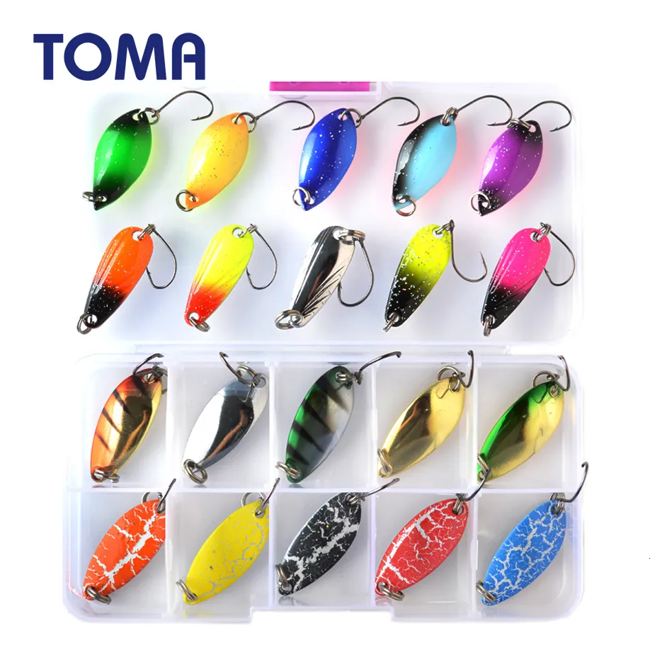 TOMA Trout Spoon Lure Set Back Metal Bait For Freshwater Fishing