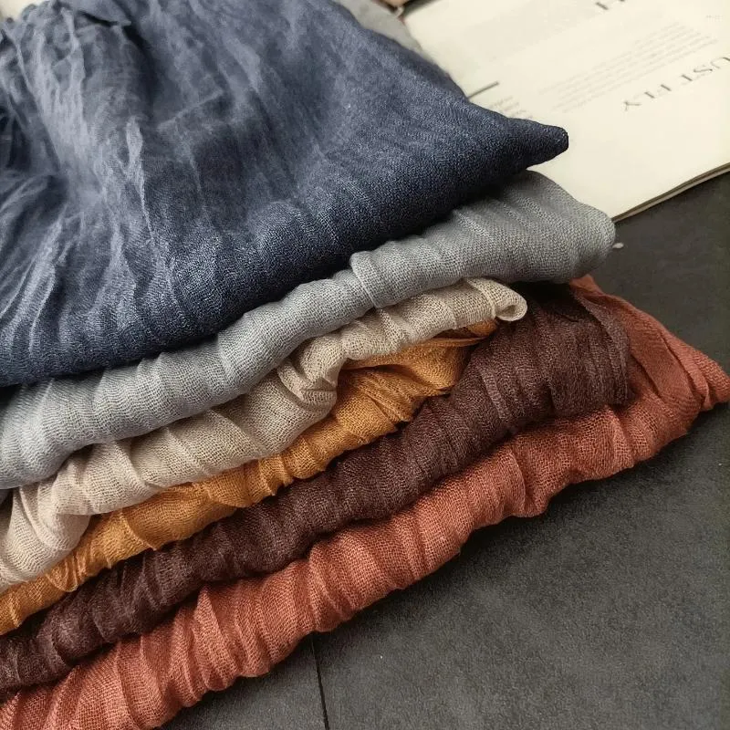 Sciarpe di Grande Formato 190 centimetri di Cotone Piega Sciarpa Hijab Delle Donne Scialle Musulmano Pianura Bandana Scialli Traspirante delle Donne Foulard cappuccio Ramadan