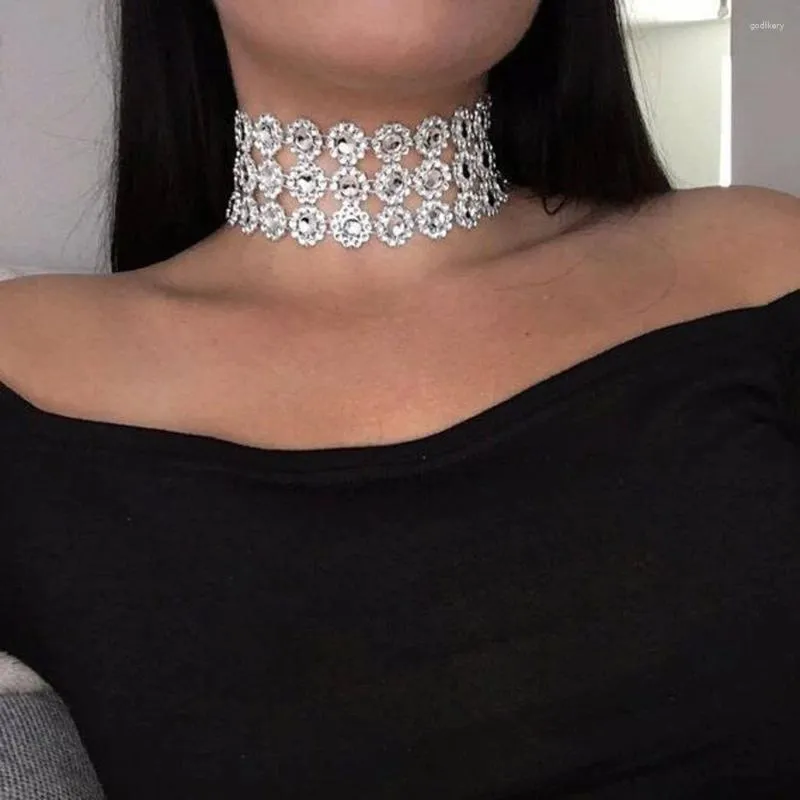 Kolye Kolyeler Vsnow Exquisit Çift Katman Çemberi Rhinestones Chokers için Kolye Mizaç Boncuklu Reçine Partisi Takı