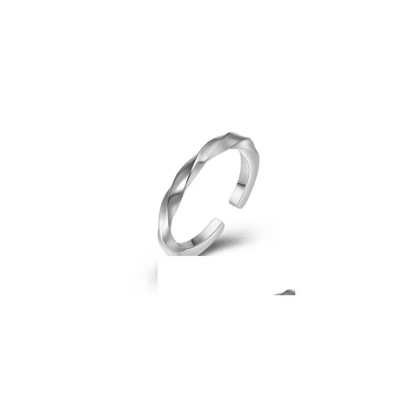 Bandringe 925 Sterling Silber Kreative Glatte Öffnung Eheringe Frauen Verstellbarer Ring Edlen Schmuck Drop Lieferung Schmuck Ring Dhst6