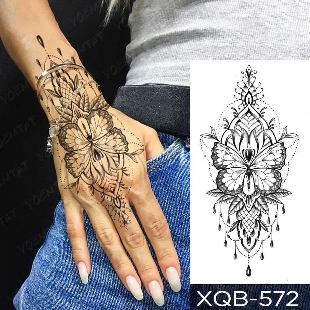 Tijdelijke Tatoeages Waterdichte Tijdelijke Tattoo Sticker Vlinder Lotus  Kant Henna Bloem Flash Tatto Vrouwen Mannen Hand Geschilderd Body Art Nep  Tatoeages Z0403 Van 2,94 € | DHgate, image size:1000x1000