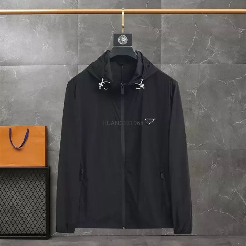 Designer giacca da uomo con cappuccio giacca a vento Cappotti Estate Uomo Donna cerniera manica lunga Sottile giacca casual coppia Protezione solare antivento Felpe con cappuccio