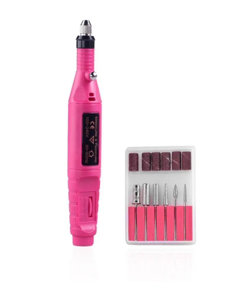 1 ensemble de puissance professionnelle électrique manucure Machine stylo pédicure lime à ongles outils à ongles 6 bits perceuse à ongles Machine3356455