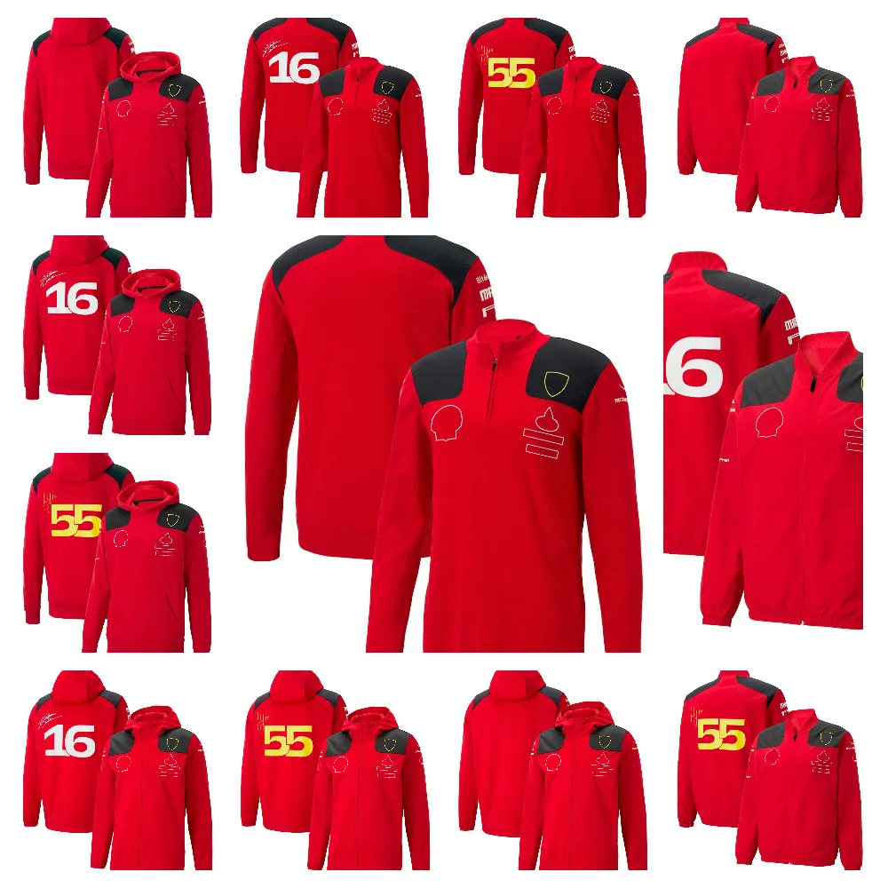 2023 F1 Formula One racing suit red hoodie men's team driver's work clothes in the new season