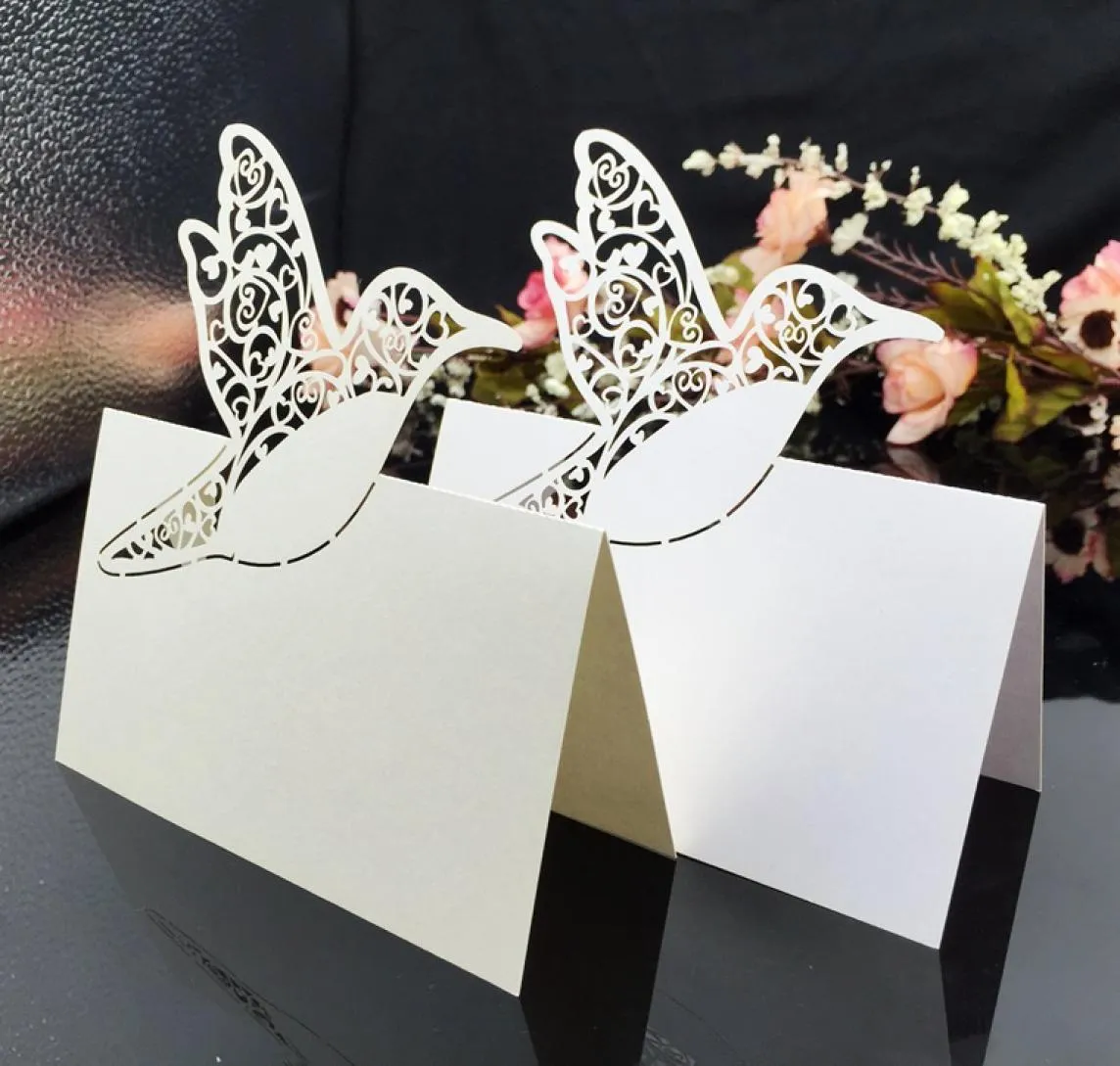 Karty Cut rzeźbia PC60 z kartami ptaków Wesela Wedding Paper Paper imprezowy stół