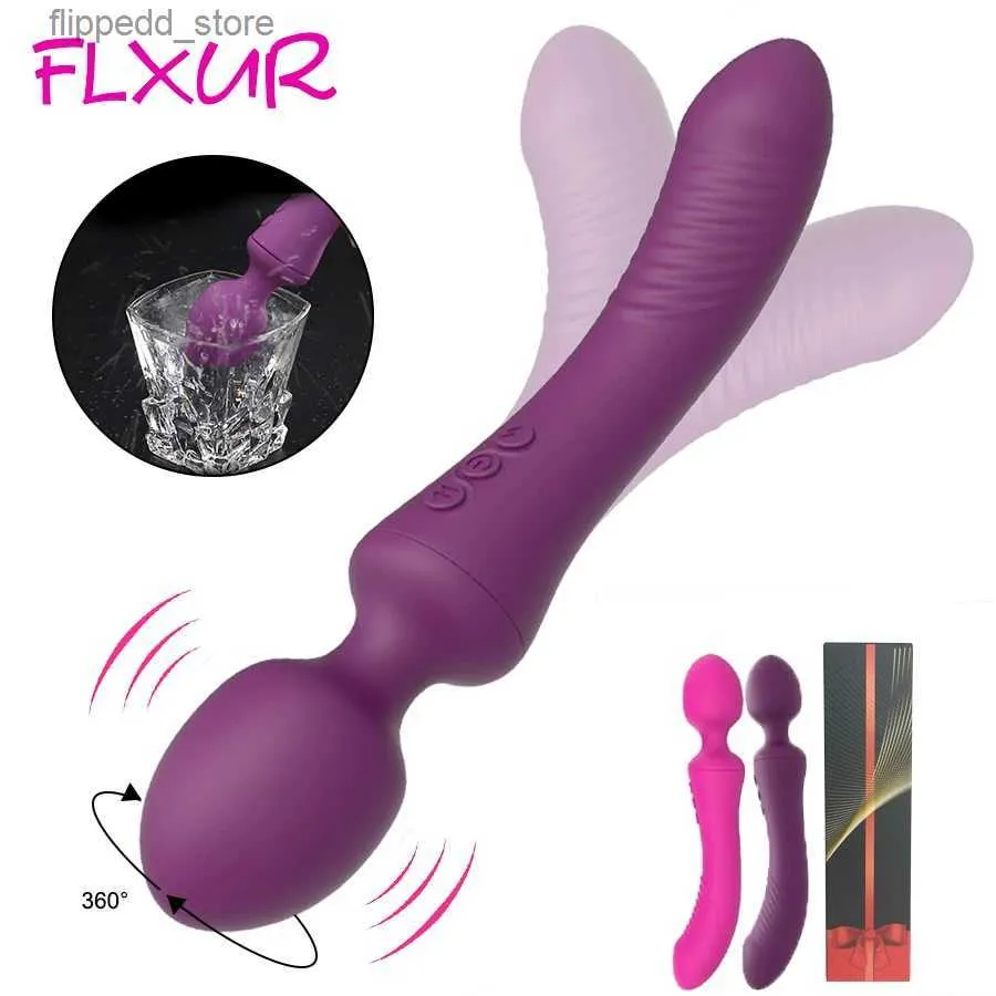 Andere massageartikelen Dubbele vibrator Speeltjes voor vrouwen Krachtige toverstaf Clitoris Vagina Massage Anale plug G-spot Vibrerende Volwassenen Sexy producten Q231104