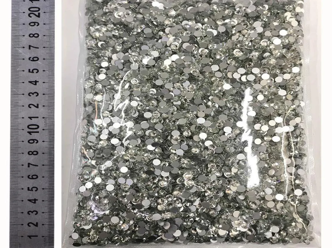 14400 unidades em pacote a granel com parte traseira lisa cristal transparente sem correção strass strass de unha SS3SS20 decorações de unhas H10404588640