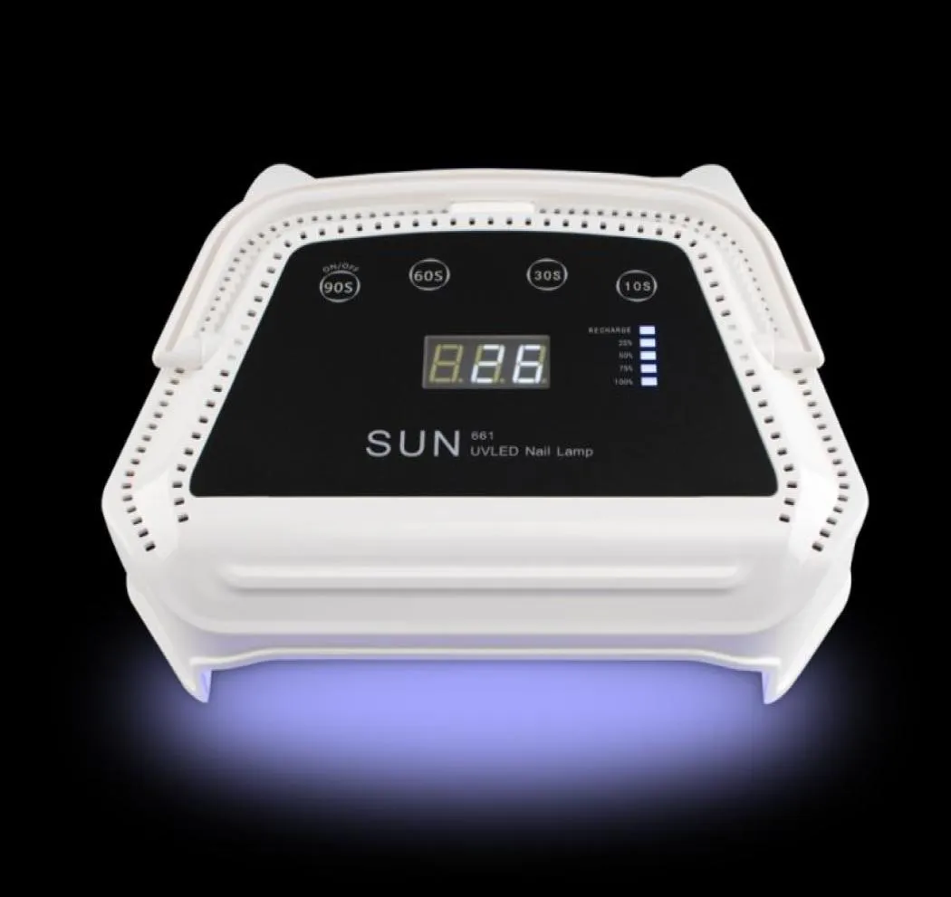 ネイルドライヤー充電式72W UV LEDランプジェルポリッシュホワイトライトネイル用プロフェッショナルコードレスドライヤーパワフルLEDマニキュア3870513