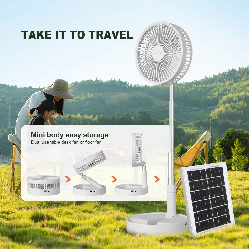 Ventilateur De Tente Extérieur Rechargeable, Ventilateur De Camping Portable, Ventilateur De Sol