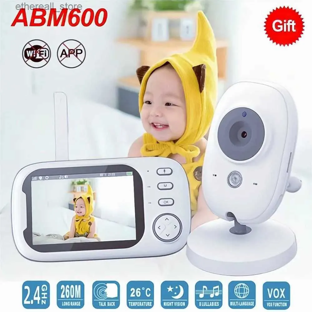 Babyphones Nouveau moniteur vidéo bébé 2 voies Audio parler caméra Babysitter sans fil Vision nocturne surveillance de la température caméra de sécurité ABM600 Q231104