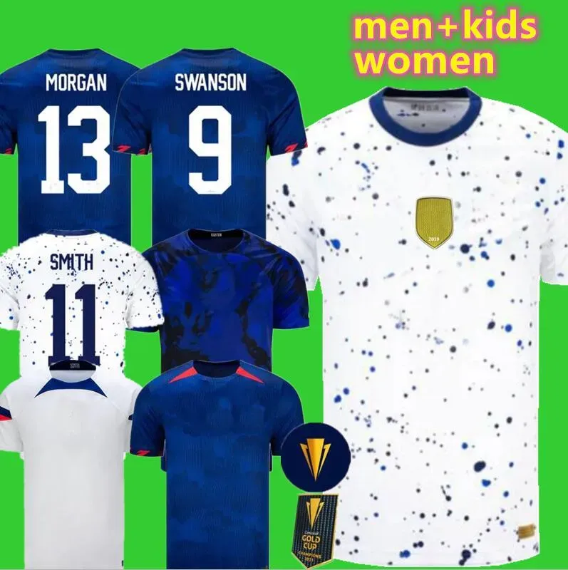 USWNT USASサッカージャージーフットボールシャツ2023 4星女性キッズキットUSMNT 22/23 MAILLOT DE FOOT MEN CONCACAF GOLD CUP 2024 WOMEN'S WORLD MCKENNIE SMITH MORGAN