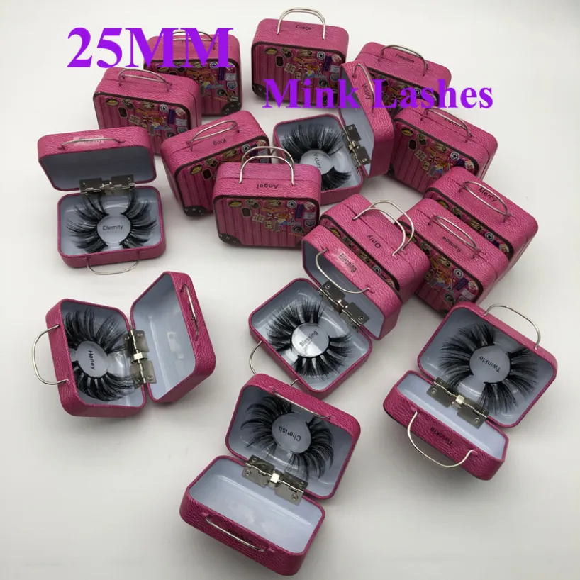 25mm falska ögonfransar grossisttjock remsa 3D anpassade förpackningsetikett makeup dramatisk lång mink fransar226