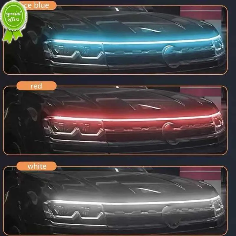 Universal Scan Led Car Hood Lights Headlight Strip Car Decorative Atmosphere Lamp DRL 12V Vehicle Daytime Running Lights