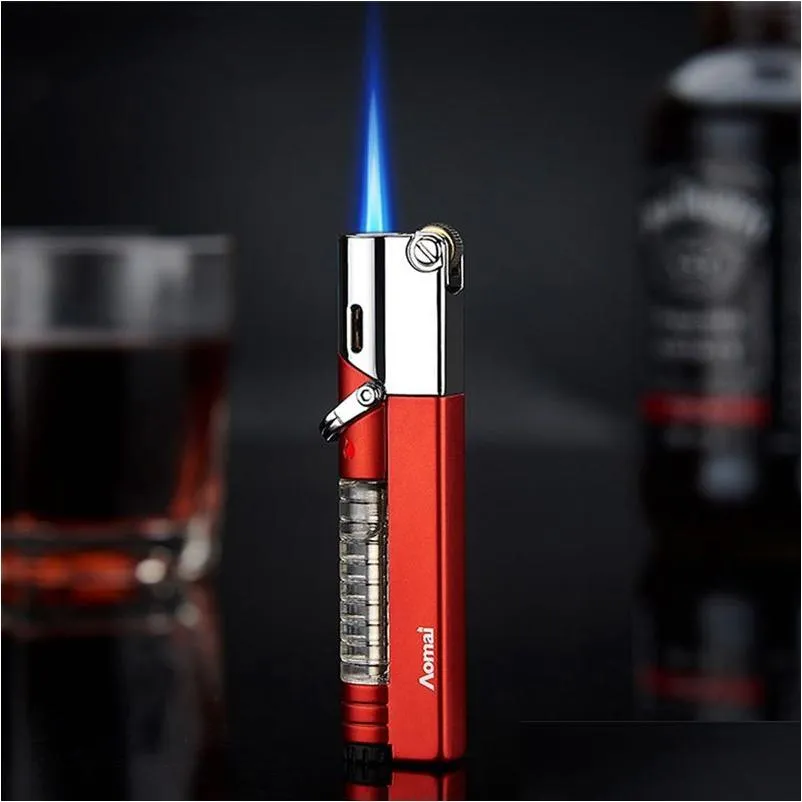 Lighters New Cigarette Cigar Torch Jet Lighter Windproof Metal Gas Butane Inflatable Smoking Accessories Men Gift Drop Delivery Home G Dh7Ct