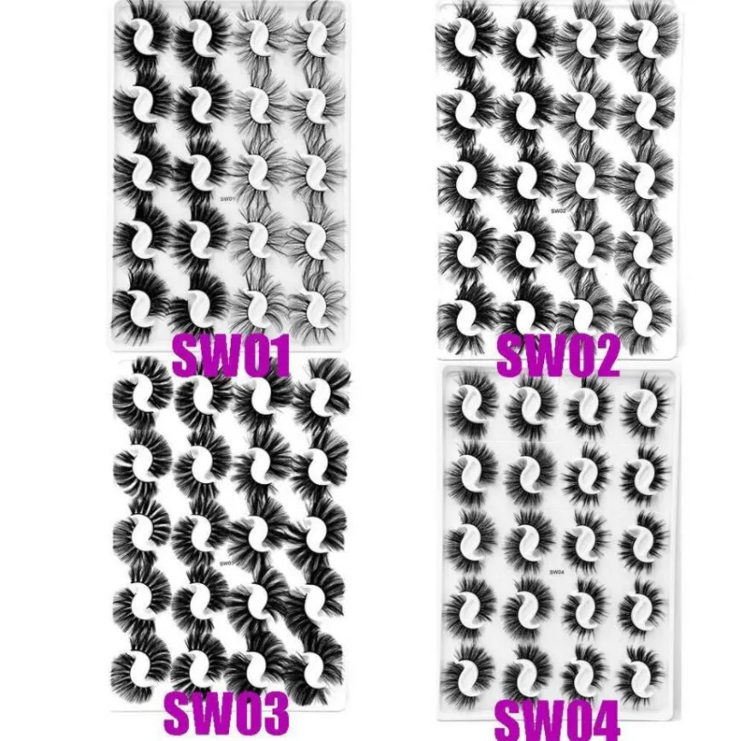 20 par/pudełko 25 mm mieszane style 3D Nink fałszywe rzęsy Naturalne długie rzęsy ręcznie robione krzaki puszyste seksowne narzędzia do makijażu oczu224