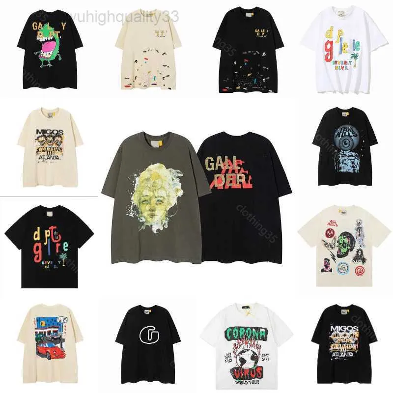 夏のギャラリーdepts tシャツメンズレディースデザイナーティーツTシャツルーズスリーブトップヒップホップストリートレターTシャツ100％コットングラフィックシャツ