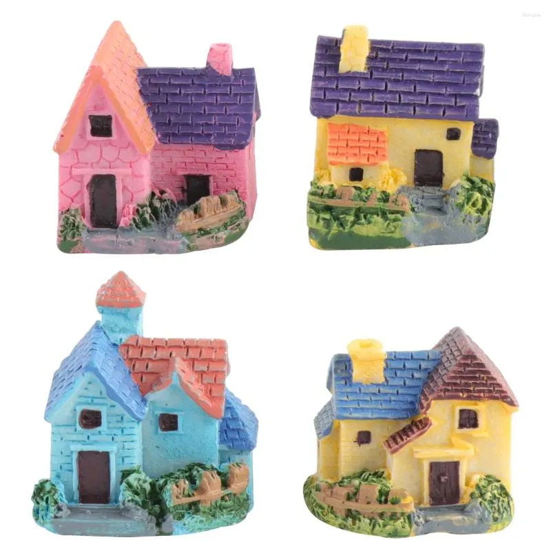 Garden Decorations 4st House Toys Playset Landscape Ornaments Accessorie Fairy