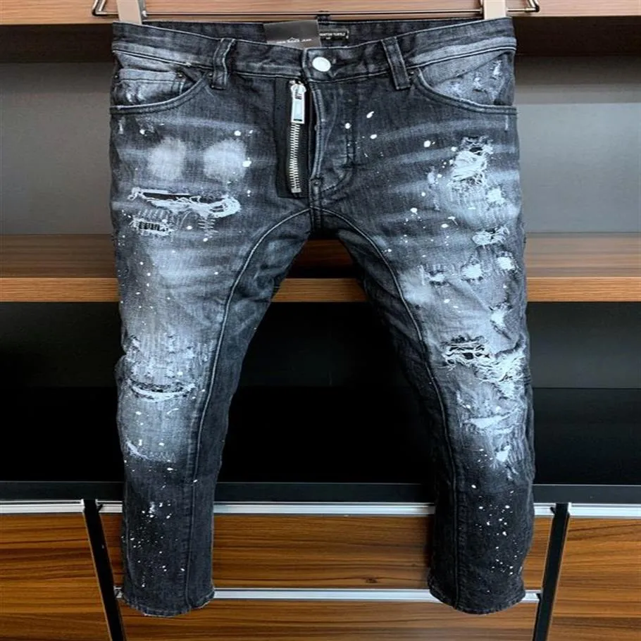 DSQ PHANTOM TURTLE Heren Jeans Heren Luxe Designer Jeans Skinny Ripped Cool Guy Causaal Gat Denim Modemerk Fit Jeans Me318n