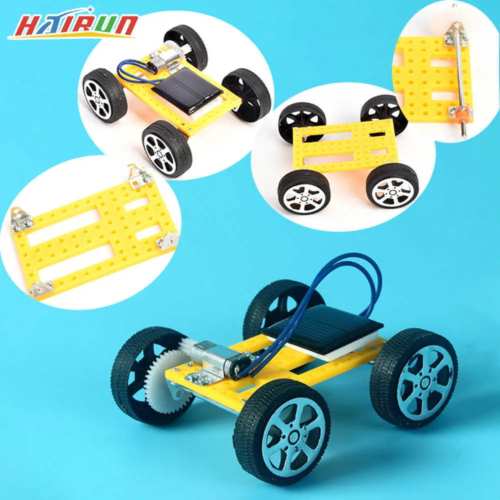 Solenergileksaker DIY Mini Solender Toy Car For Kids Solar Power Toy Monterad Energy Powered Car Children's Toys Kids Novelty Gift