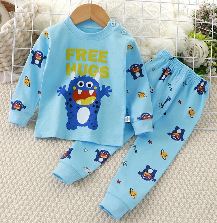 As mais recentes crianças de algodão Pijama combinam com roupas de algodão puro e roupas para casa, muitos estilos para escolher o logotipo de suporte personalizado