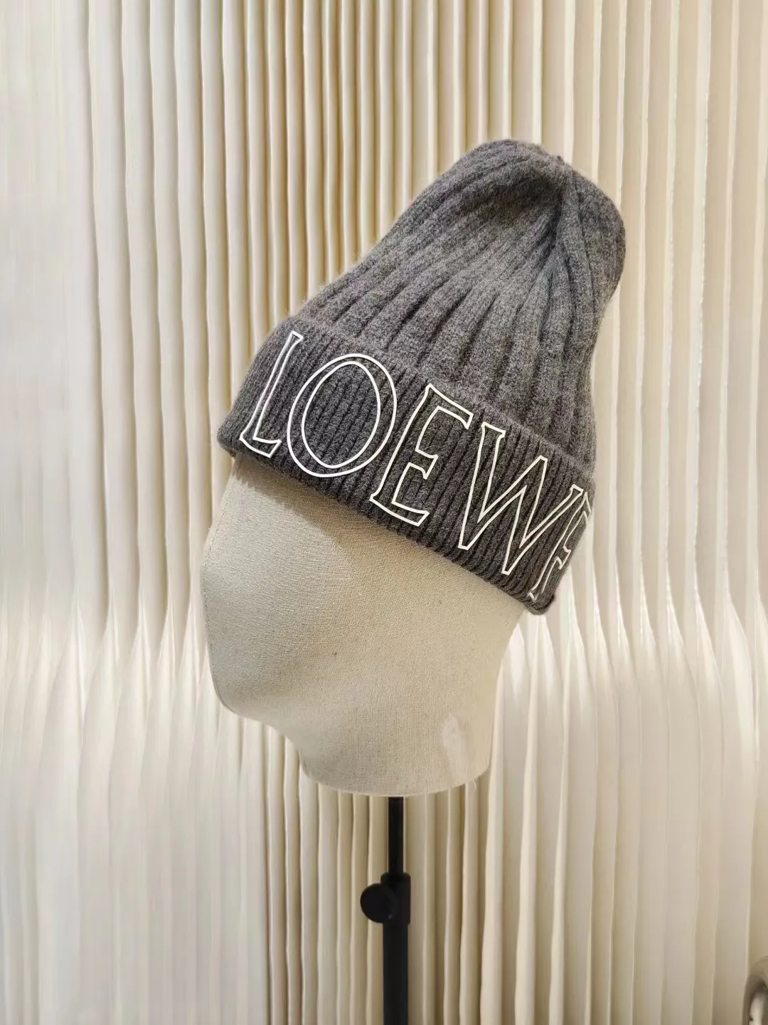 Chapéu de malha de caxemira de luxo designer loewf gorro masculino inverno casual lã quente chapéu