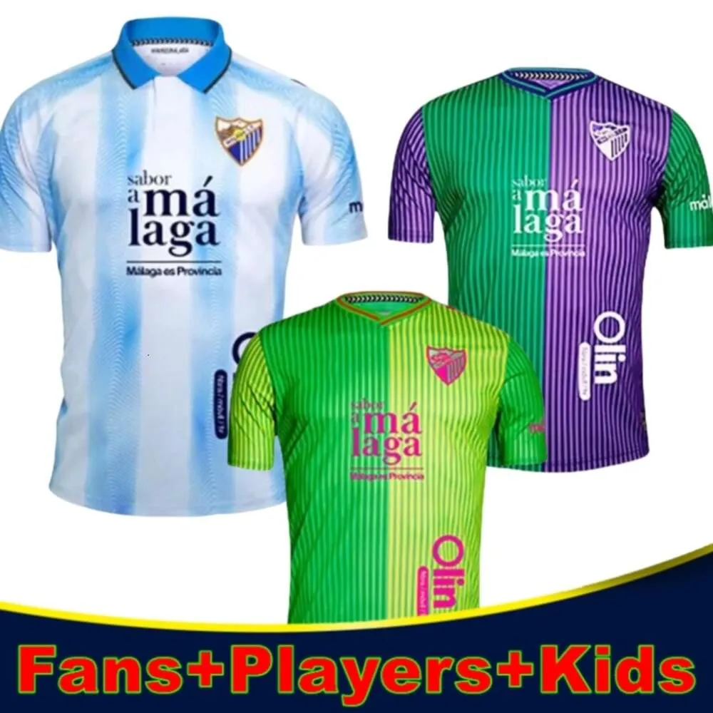23/24 Malaga Soccer Jerseys 2023/2024 Away Juanpi Luis Munoz Febas Adrian Football Shirt Burgos Casas Juankar Camiseta de Futbol Juande Febas Uniforms Kids Kit Kit Kit