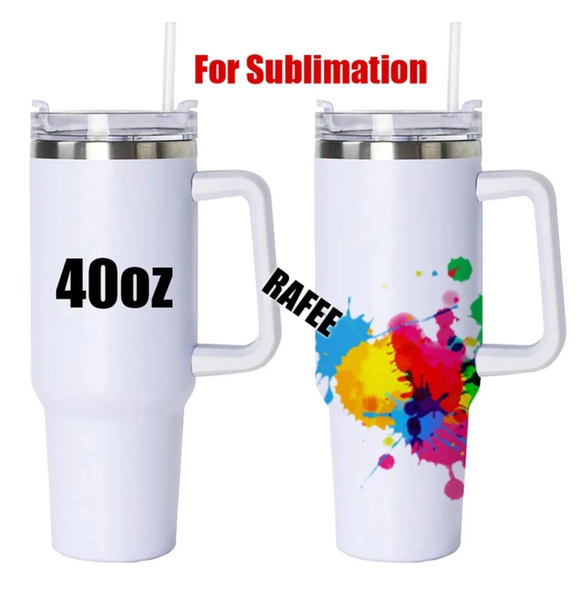 40oz Sublimation Blanks Tumblers Handle Stainless Steel Coffee Thermal Cups 40  Oz Insulated Travel Mugs Drinkware Bulk Wholesale GG0510 From  Cinderelladress, $8.15