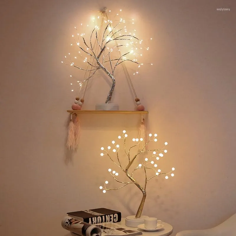 Lampade Da Tavolo NICLUX LED Scrivania Luce Decorativa Mini Albero Di  Natale Perle Lucine Filo Di Rame Lampada Ghirlanda Arredamento Camera Da  Letto Da 19,05 €