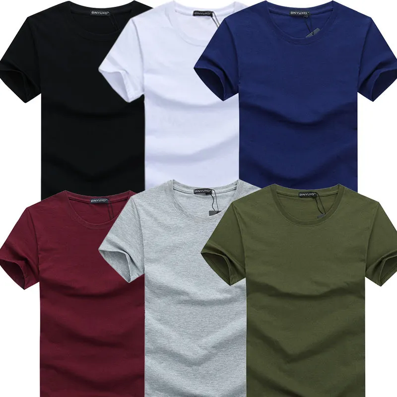 Herren T-Shirts EXIWAS 6pcs/lot Modemarke O-Ansatz dünnes Kurzarm-Hemd Herren zerreißen beiläufige Herren-Hemd koreanische Hemden 4XL 5X 230404