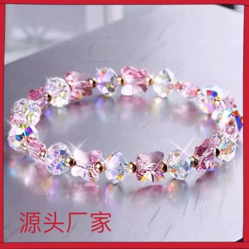 Bracelets porte-bonheur 2023 coréen fleur Bracelet bohème couleur cristal perlé manuel élastique corde femme Pulseira bijoux