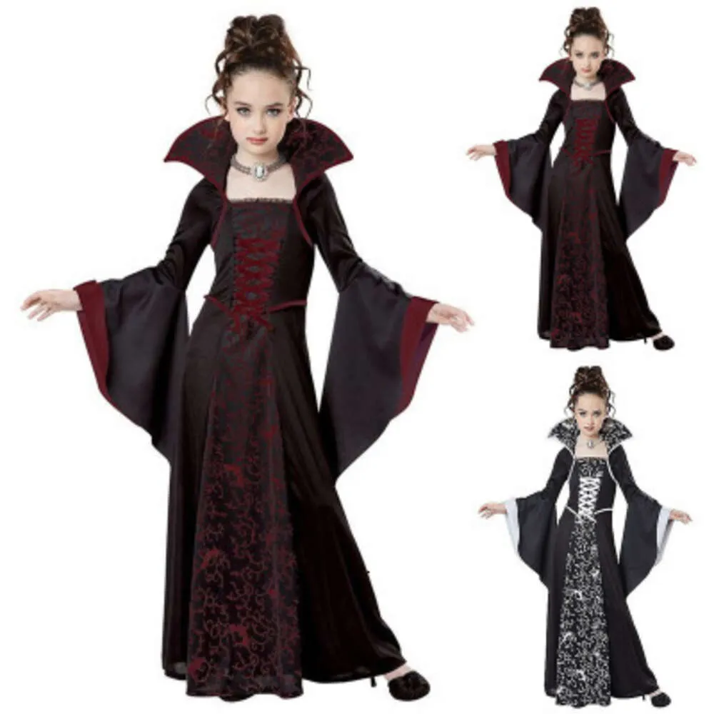 Cosplay barns onda cosplay kostym för barn flickor häxa vampyr disfraz halloween mujer barn klädfest