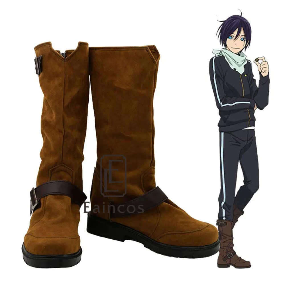 أزياء Catsuit anime noragami yato cosplay halloween party shoes brown boots made made