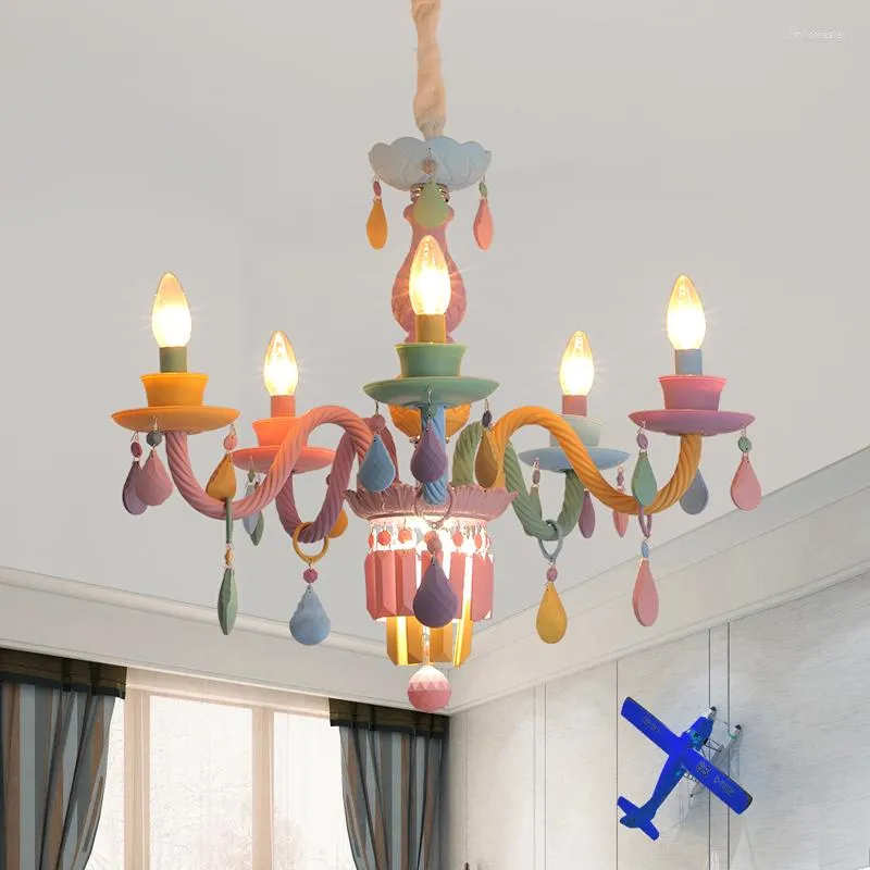 Art Deco Crystal Nursery Chandelier With LED Light For Childrens Room