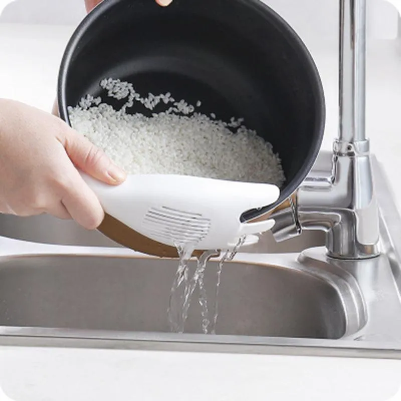 Hooks & Rails 1pc Kitchen Creative Washing Tool Multi-Function Rice Sieve Household Sink Drain Rack Home