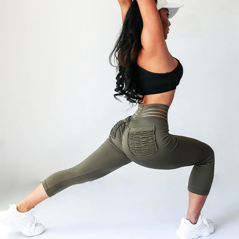 Womens Pleated Yoga Cropped Gym Leggings With Pocket Stitching And Hip  Control Calzas Deportivas Mujer For Fitness 2023 From Moveupstore, $5.85