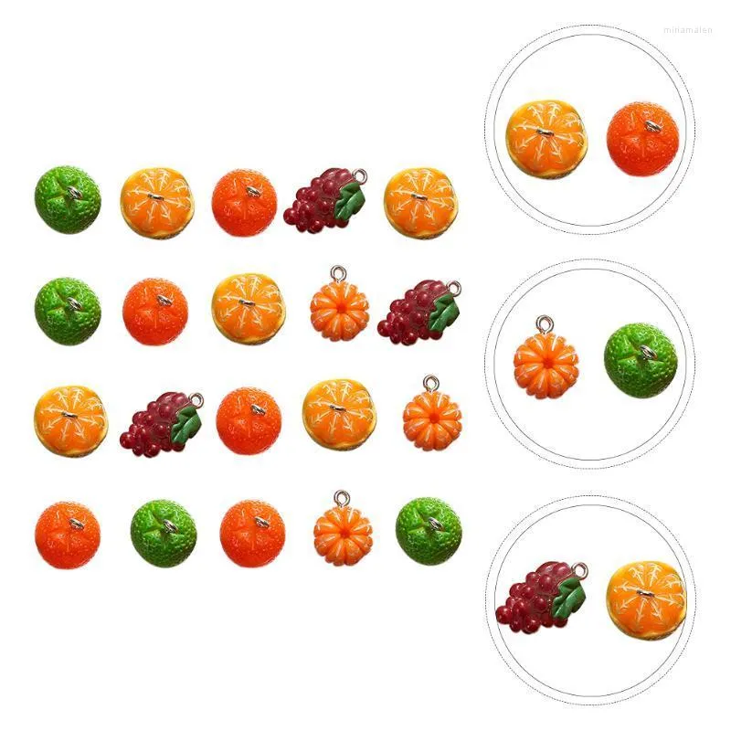 Schlüsselanhänger 20 Stück Simulation Obst Charms kreativer Schmuck Anhänger Harz DIY Zubehör Miri22