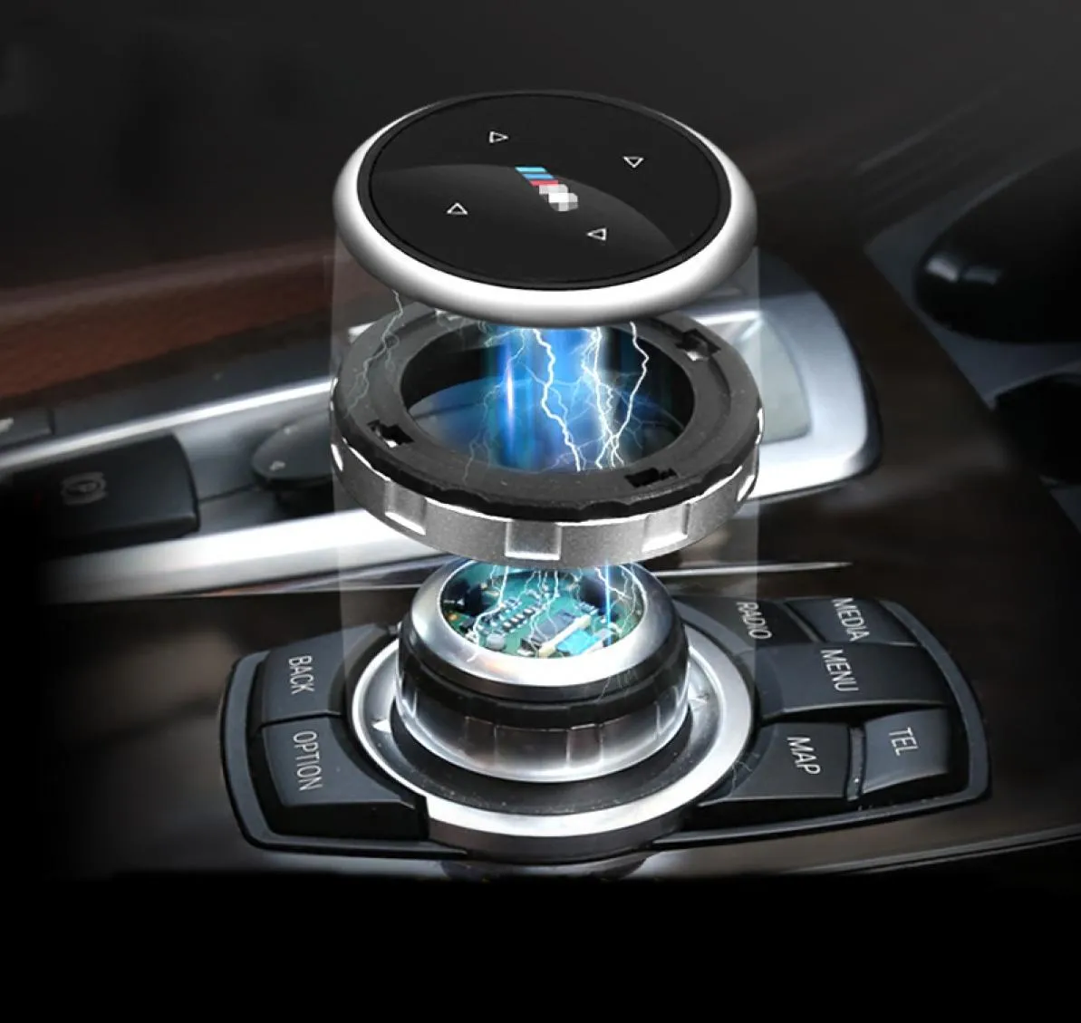 Bilklistermärke Interiör Multimedia -knappar täcker tillbehör för BMW 1 2 3 4 5 7 Serie X1 X3 X4 X5 X6 F30 E90 E92 F10 F15 F16 F34 F01506178