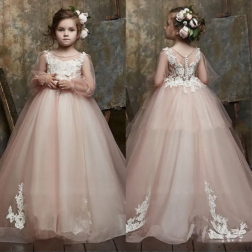 Vestidos de concurso de meninas de princesa brilho vestidos de flor de bebê de camuflagem para casamento com grande arco