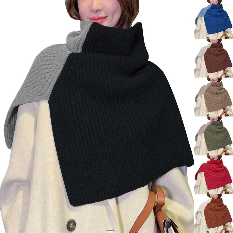 Scarves Ski For Women Men S Scarf Yarn Women's Solid Color Slit High Collar Shawl Knitted Warm Small Silk Hair