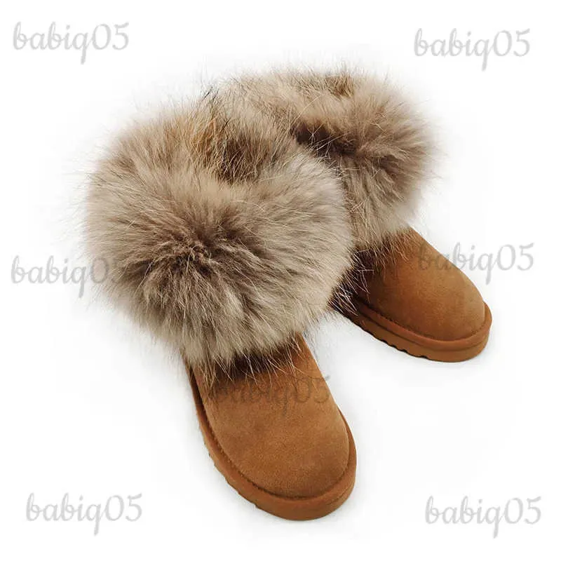 Boots Hairy fur one snow women's new cashmere thickened short cotton shoes hairy ankle boots T231104