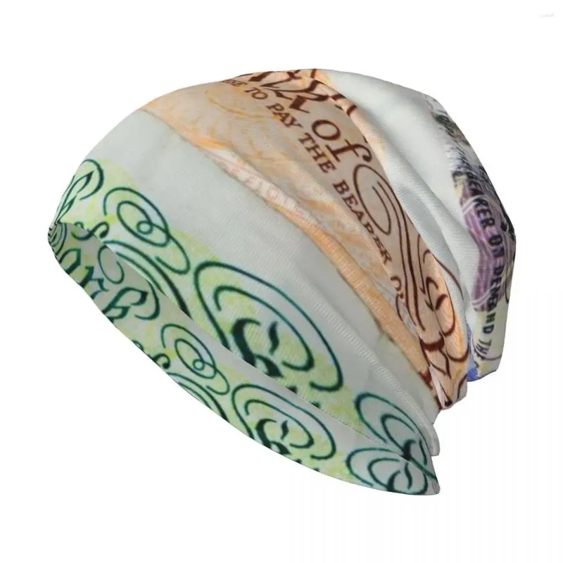 Berets United Kingdom Five Ten And Twenty Pound Notes Knit Hat Luxury Cap Cosplay Trucker Hats Women's Men's