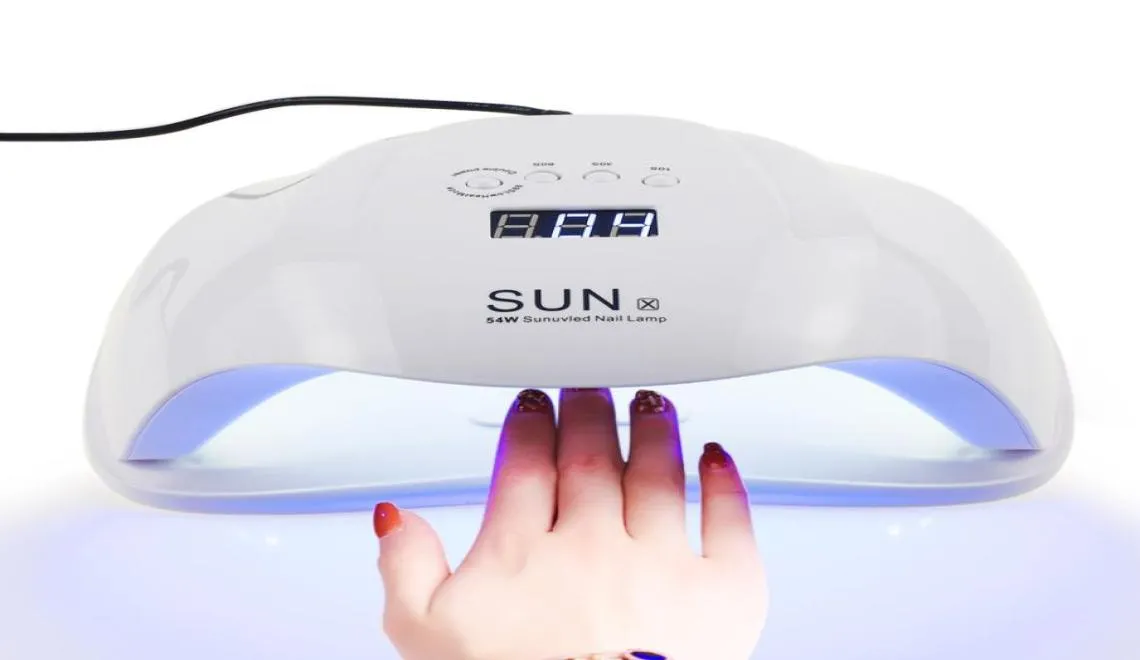 Sun x 4854w secador de unhas uv led lâmpada do prego display lcd 36 leds lâmpada secador para cura gel polonês detecção automática manicure tool1800849