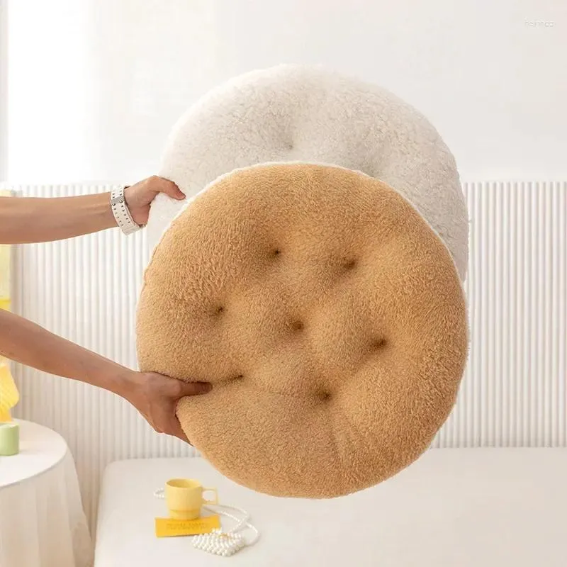 Pillow Round And Square Plush Thick Seat Home Sofa Office Chair Solid Color Lambswool Thicken Soft Floor Pads