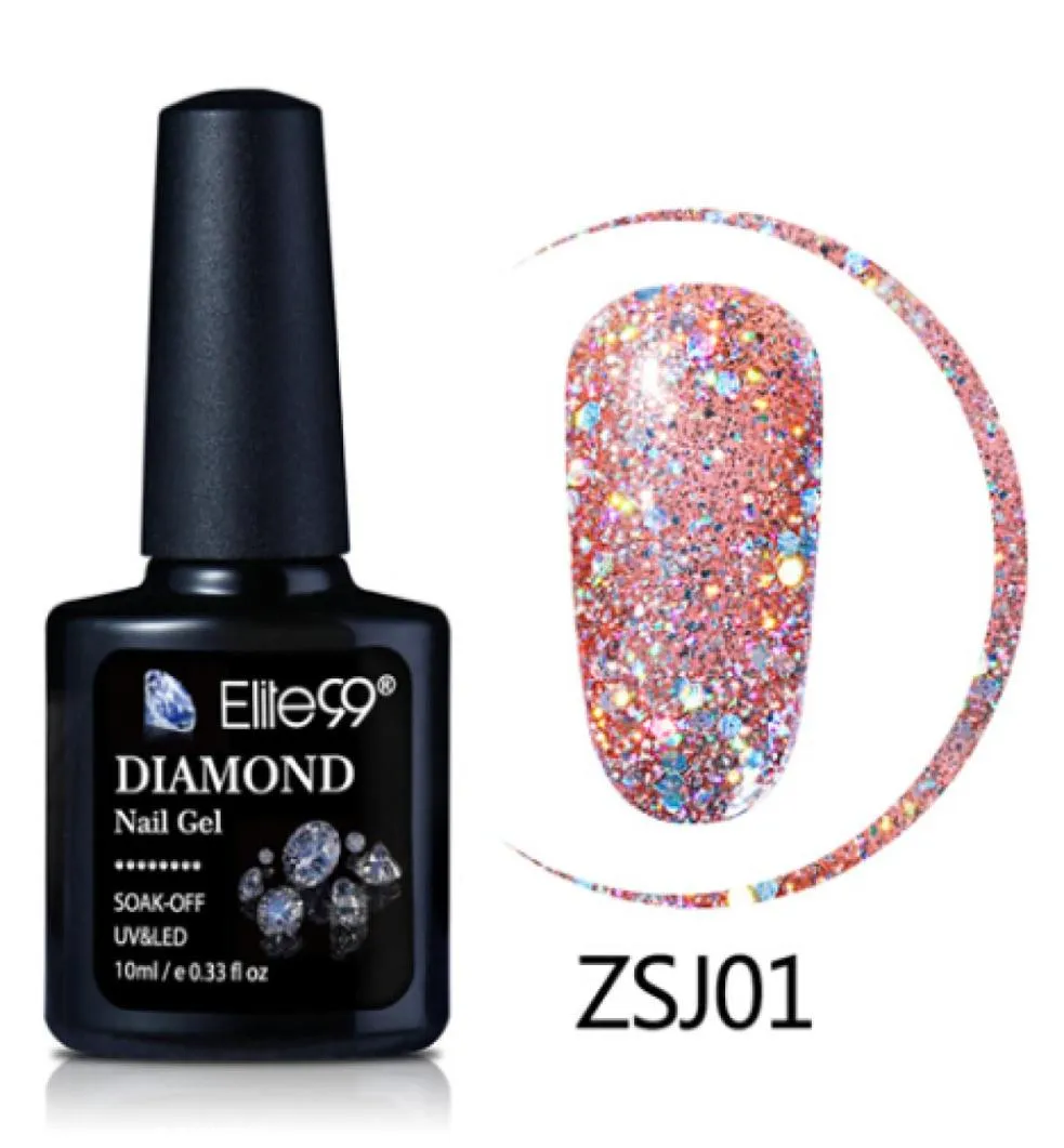 10ml Gel per unghie color diamante Gel UV LED Smalto brillante Glitter Paillettes Nail art Gel Polish Smalto a lunga durata Vernice9467435