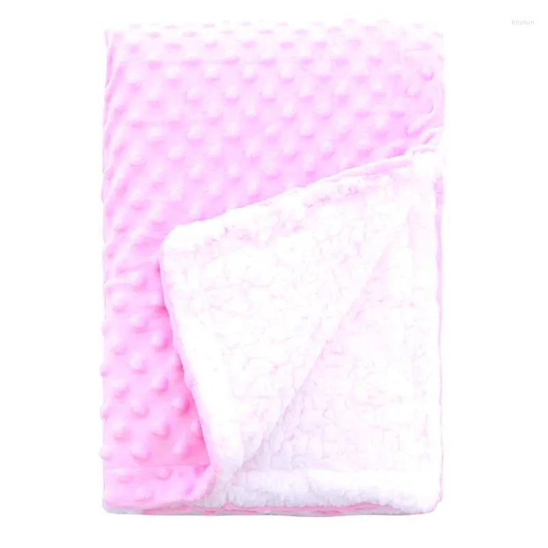 Blankets Winter Thick Thermal 3d Minky Dot Kids Blanket Super Soft Sherpa Fluffy Toddler Baby Quilt Swaddle Office Seat